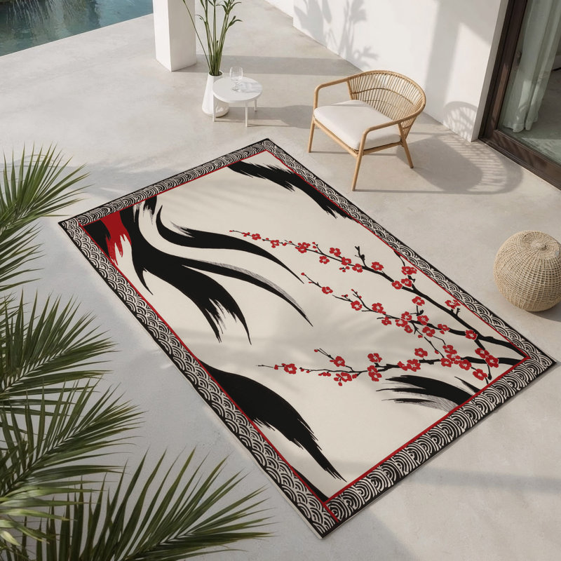 Sakura Serenade Indoor And Outdoor Area Rug, Rectangle 9' x 12'