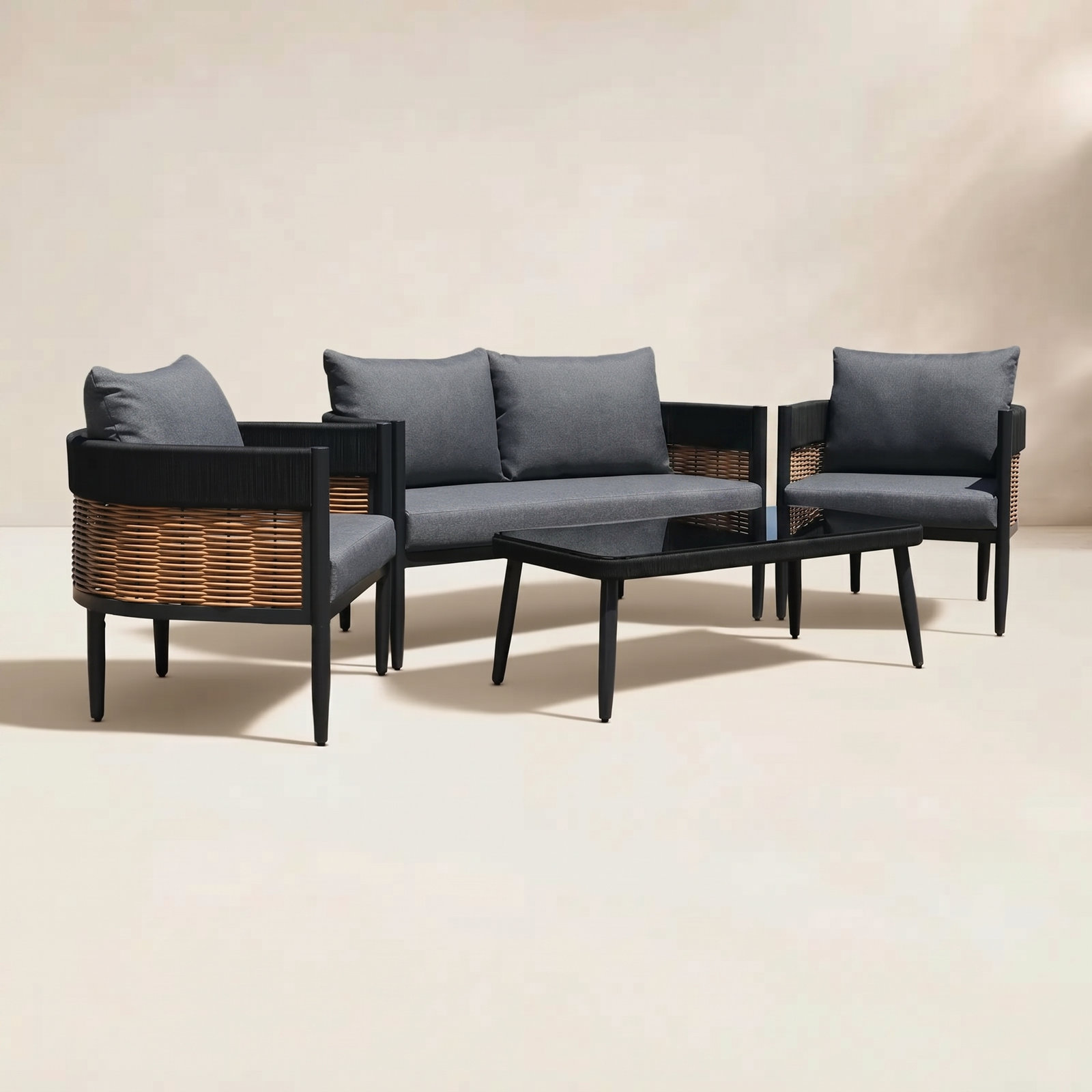 Corrente 4-Person Patio Seating Group, Gray