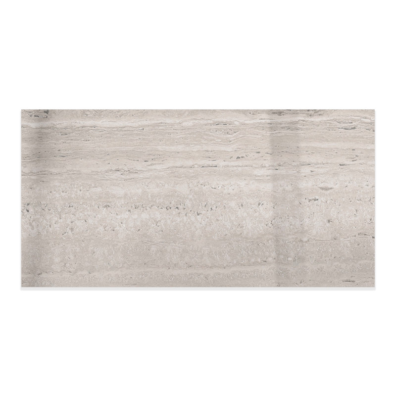 Colosseum Polished 12x24 Porcelain Floor & Wall Travertine Look Tile (11.63 Sq. Ft./Case), Gray