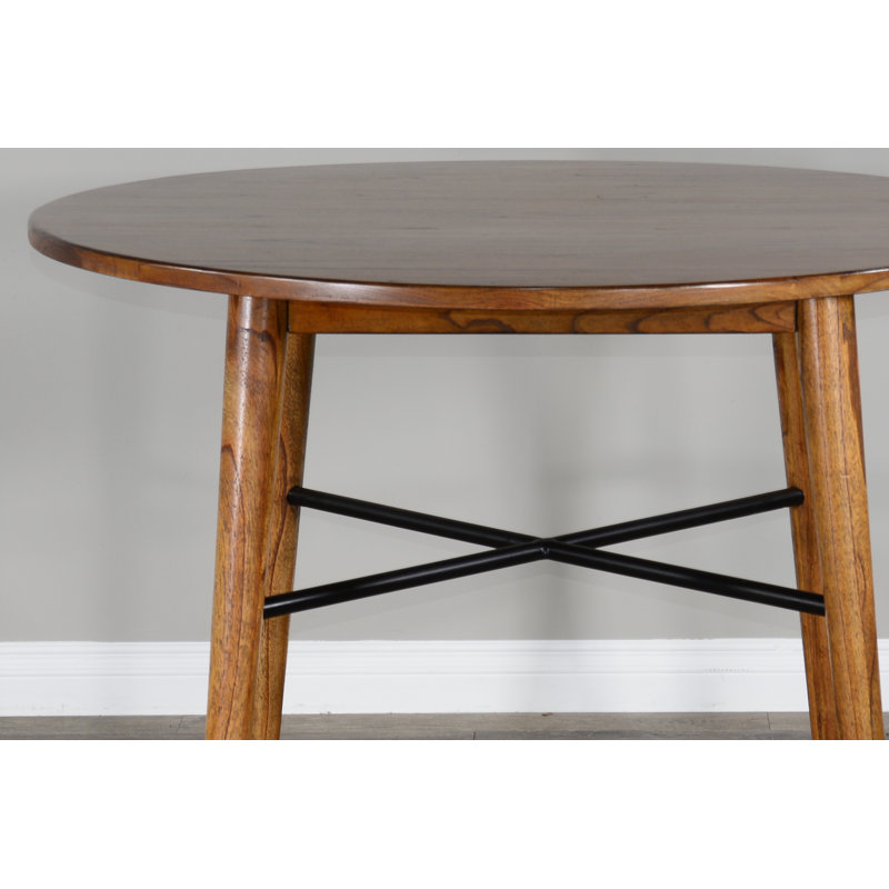 Round Solid Wood Top Dining Table