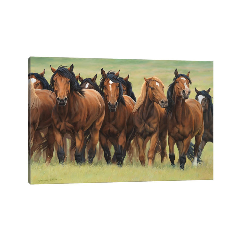 Pecking Order by Michelle Grant - Wrapped Canvas Painting, 20.32 cm H x 30.48 cm W