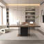 Table de salle à manger rectangulaire extensible pour 6 à 10 personnes avec effet bois et noir 160 à 200 cm-274813427