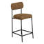 Chaise de bar Iffa, dossier ouvert, fer noir, cognac-102361200-102361195