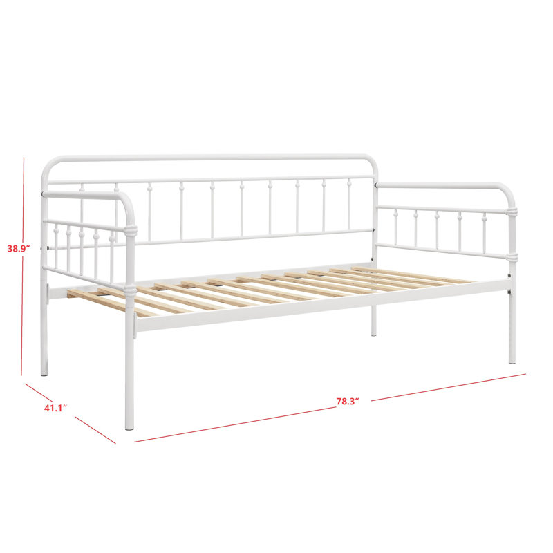 Lit de jour Allandy, Lit simple, Blanc
