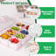 Boîte à collation à 8 compartiments LLMRR, plateau de service divisé avec couvercle et poignée, boîte à collation transparente, boîte à collation et plateau à fruits pour les voyages sur la route, les fêtes, les légumes, les fruits, les bonbons, paquet de 2, rose-129930941-129930932