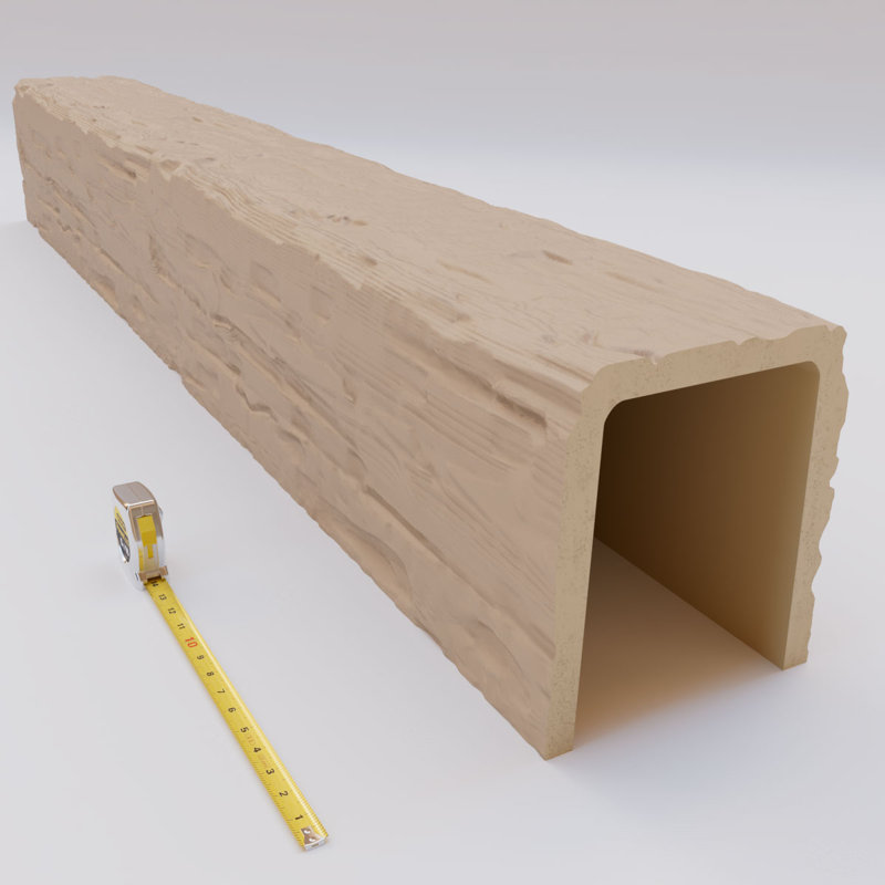 120" Primed Tan Faux Wood Beam with Salvaged Timber Texture
