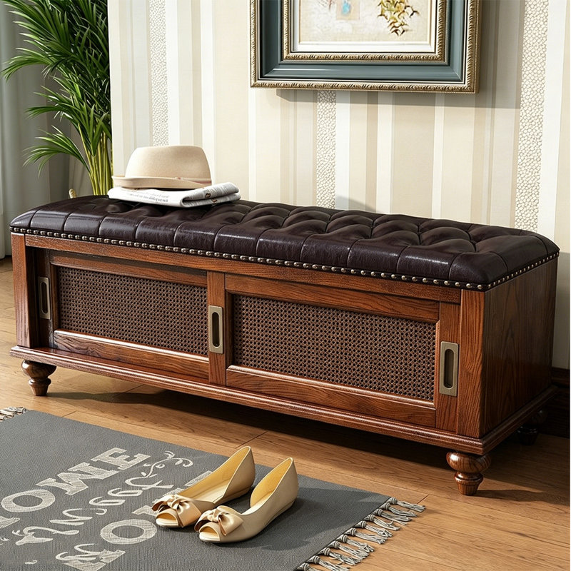 Banc à chaussures 39,37 po, 17.72" H x 39.37" W x 14.96" D