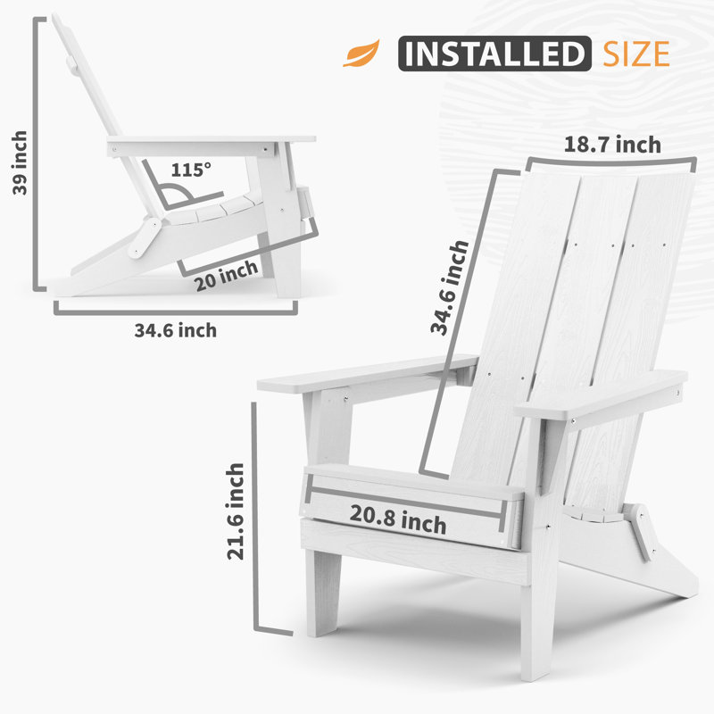 Chaise Adirondack en plastique Westway, Blanc
