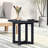 Outdoor Square Side Table, Wood, Black Color, Slat Panel Top, Cross - Stretcher Base, 18 Inches Wide, 17.2 Lb Package, Assembly Included Garden Tabletop, 18.22 High, Package Weight, Needed