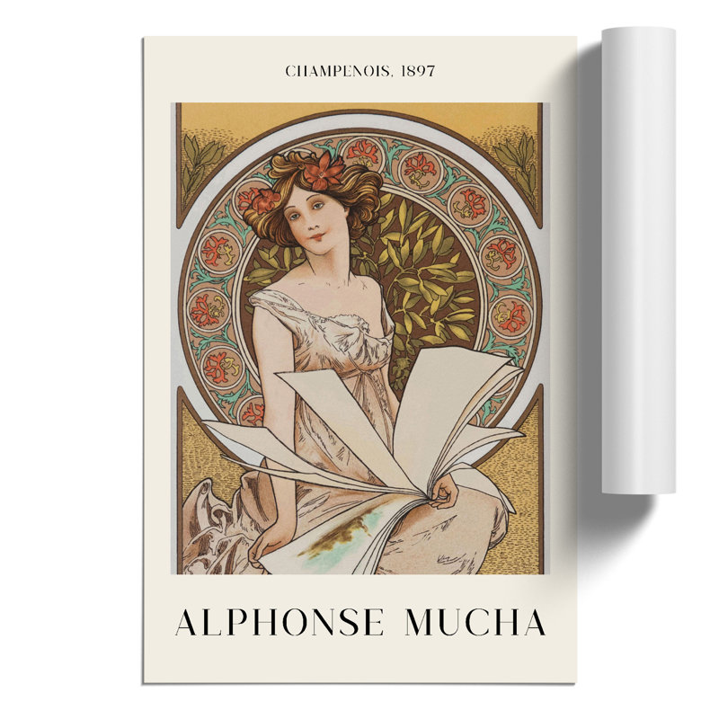 Chamenois Caldenar by Alphonse Mucha - No Frame Painting, 42cm H x 30cm W x 0.1cm D