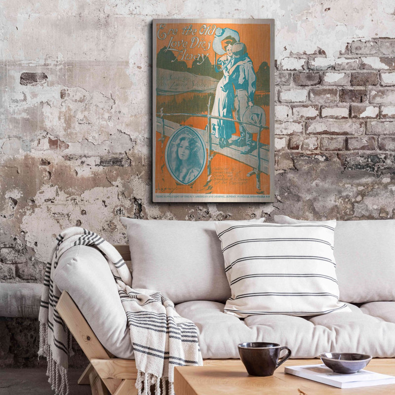 «Ere The Old Love Dies Away (1900)» par Epic Portfolio, art mural en métal, H 16 po x l 12 po