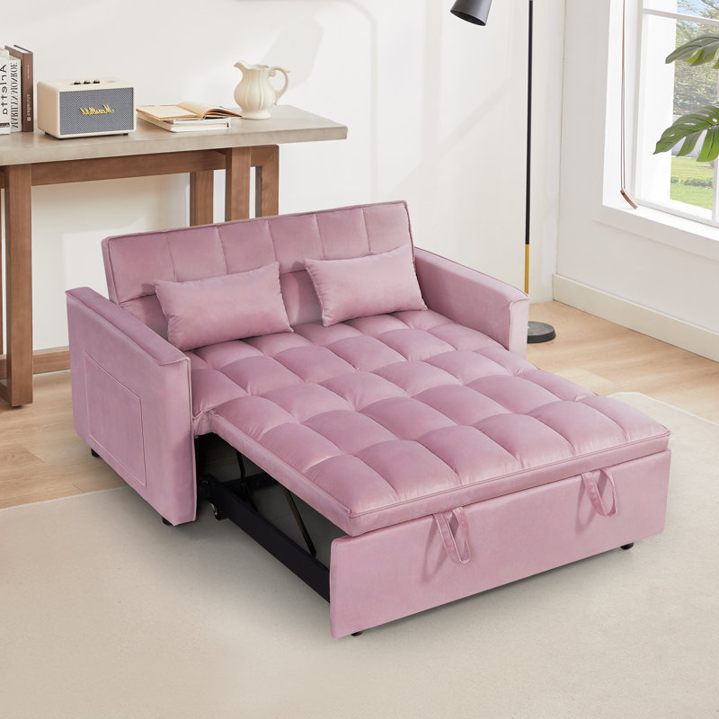 54" Pull-Out Sleeper Sofa, Pink