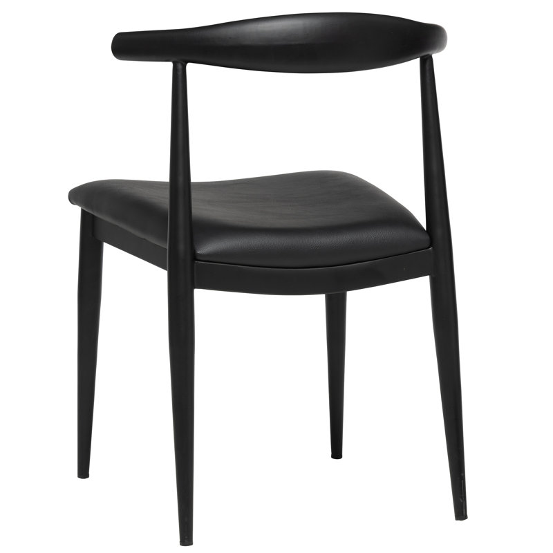 Chaise d'appoint en cuir Hasbrouck, Noir