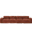 Velours doux de 140 po à 4 places sans siège avec éponge haute densité 32d, coussins, conception ergonomique, housse sans assemblage