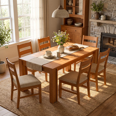 63-Inch Farmhouse Dining Table, Rectangular Kitchen Table