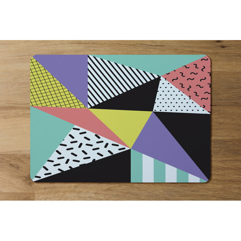 Galicia Polyester, Wood Patchwork Rectangle Placemat
