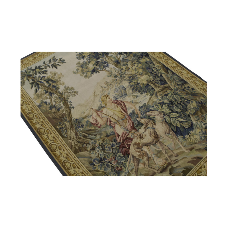Wool Abstract Area Rug in Green
