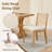 5-Piece Round Pedestal Dining Set, Wooden Table with 4 Rattan Back Chairs, Linen-Cotton Cushioned Seats & Protective Foot Pads, Modern Kitchen & Dining Room Furniture-477504603-477504600-477504607