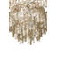 Round Wood Disk Chandelier w/ Recycled Glass Disks-612204459