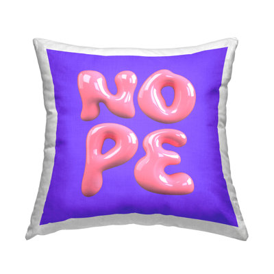 Sassy Bold Nope Decorative Printed Throw Pillow by lulusimonSTUDIO