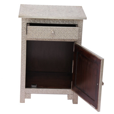 46cm W Metal Bedside Table