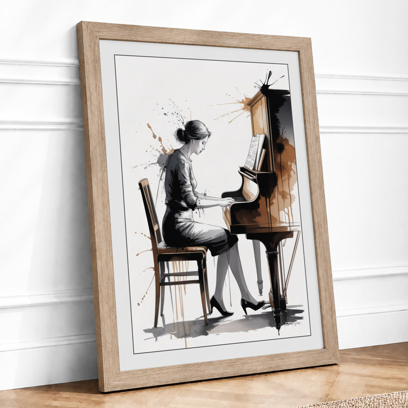 Passion at the Keys Modern 1 Piece Single Picture Frame Wall Art, A2 - 59.4 x 42.0 cm, White