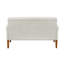Causeuse en tissu d'ameublement en chenille beige avec pieds en bois massif-1335914455