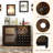 Wine Bar Cabinet w/ Wheels LED Lights Storage Shelves Glass Holders Wine Racks