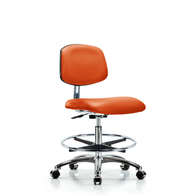 Chaise de dessin Yareli, Roulettes, Orange