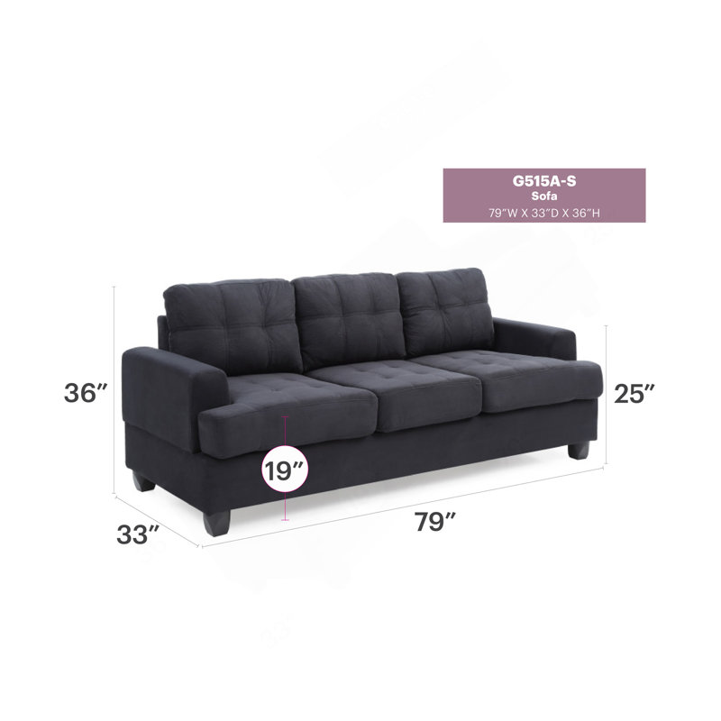 Canapé Glory Furniture Sandridge, noir