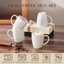Ensemble de tasses à café 4 pièces en céramique blanche | Tasses standard 11 oz, usage quotidien classique-122829691