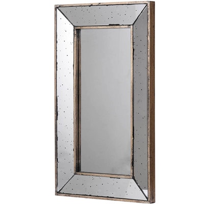 Miroir mural 16,5 x 24 po et plateau décoratif, reflet en verre, améliore l'ambiance de la pièce, 7,3 lb, argent, bois et plateau, impressionnant ajoute du charme à la pièce