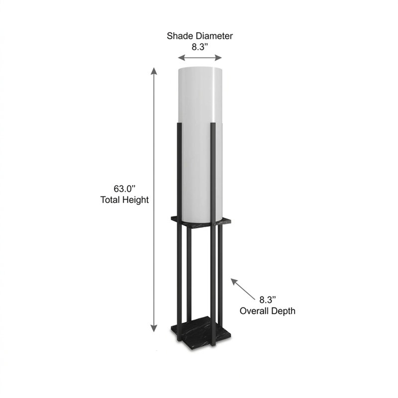 Lumina Black Drum Shade Floor Lamp