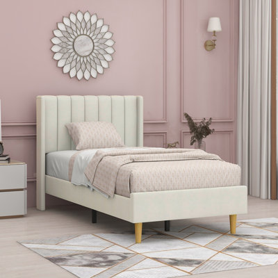 Eriksay Low Profile Upholstered Platform Bed with Winback Headboard