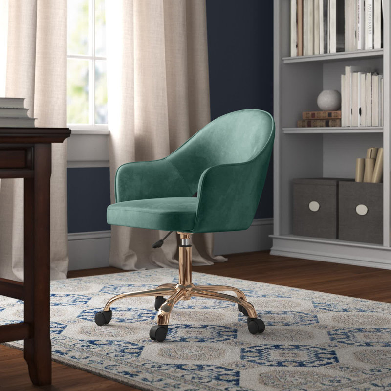 Velvet Office Chair, Green