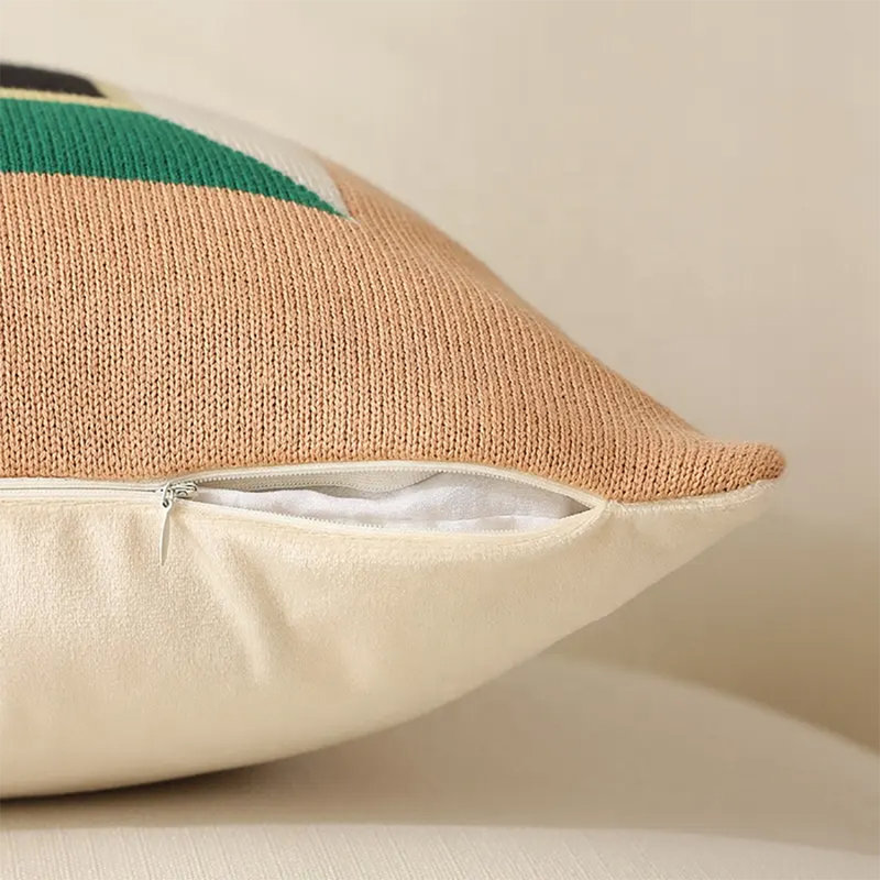 Geometric Cotton Blend Outdoor Throw Pillow