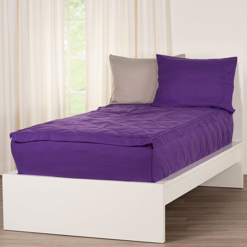  Bunkie Deluxe All-In-One Zipper Bedding Set, Twin, Purple