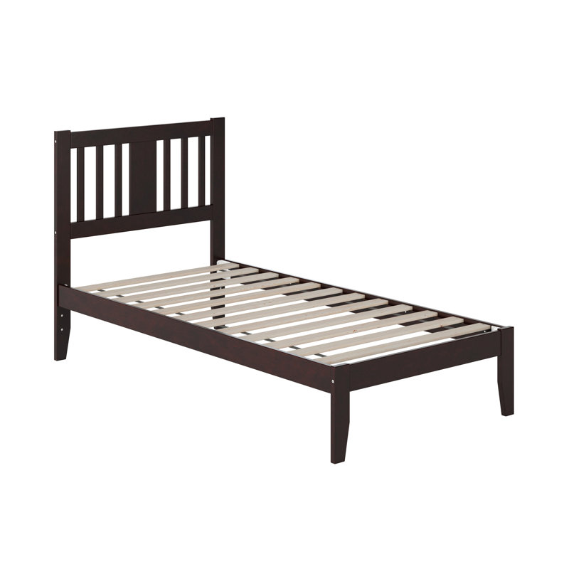 Zosia Solid Wood Slat Bed, Twin, Espresso