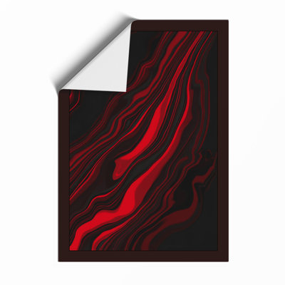 Crimson Drift Abstract - Print