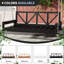 Balancelle de patio simple en bois d'acacia, structure de lit de véranda suspendue moderne avec cordes de chanvre de 16,4 pi-1659342855