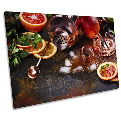 Cocktail Ingredients Kitchen - Wrapped Canvas Print