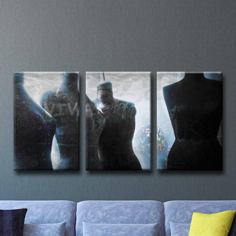 « urban mode x », ensemble de 3 reproductions d’art sur toiles, H 16 po x l 36 po x P 1,5 po