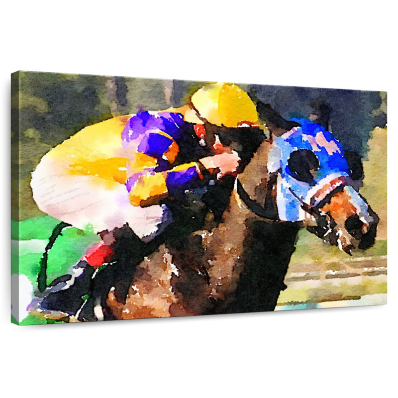 Course de chevaux, H 8 po x l 12 po