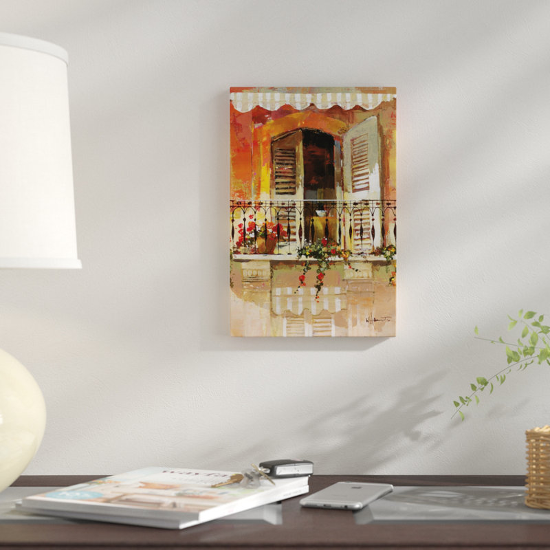 « balcon i », reproduction sur toile, H 18 po x l 12 po x P 1,5 po, Toile tendue, Pas de tapis