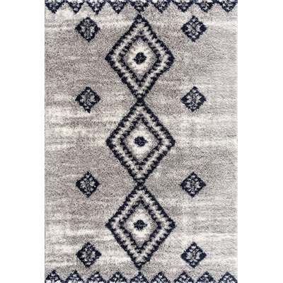 Tapis gris en polyester tissé à la machine Berto