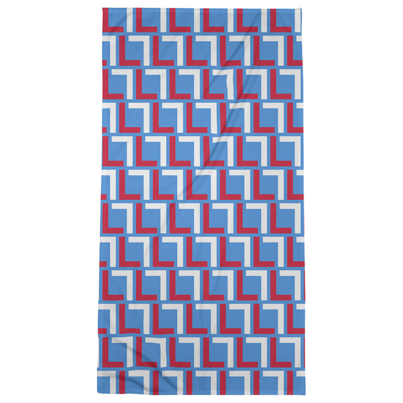Beach Towel, Light Blue/Red/White