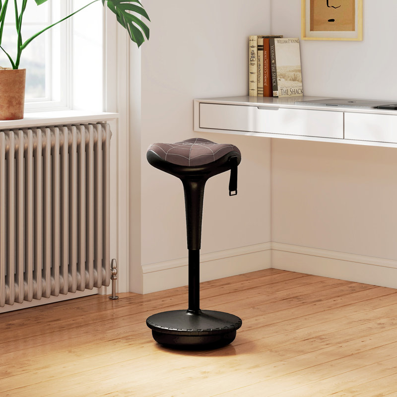 Tabouret réglable sans dossier, tabouret réglable, brun