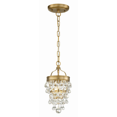 Luminaire suspendu à 1 lumière avec accents en cristal Alto