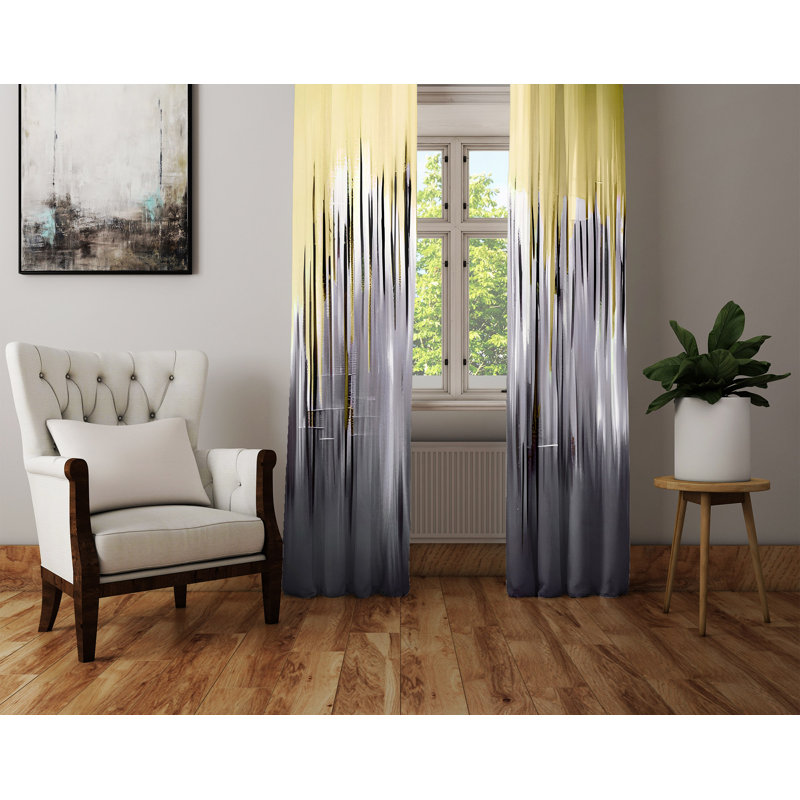 Paire de rideaux semi-transparents en polyester Demorion, L 20 po x L 61 po