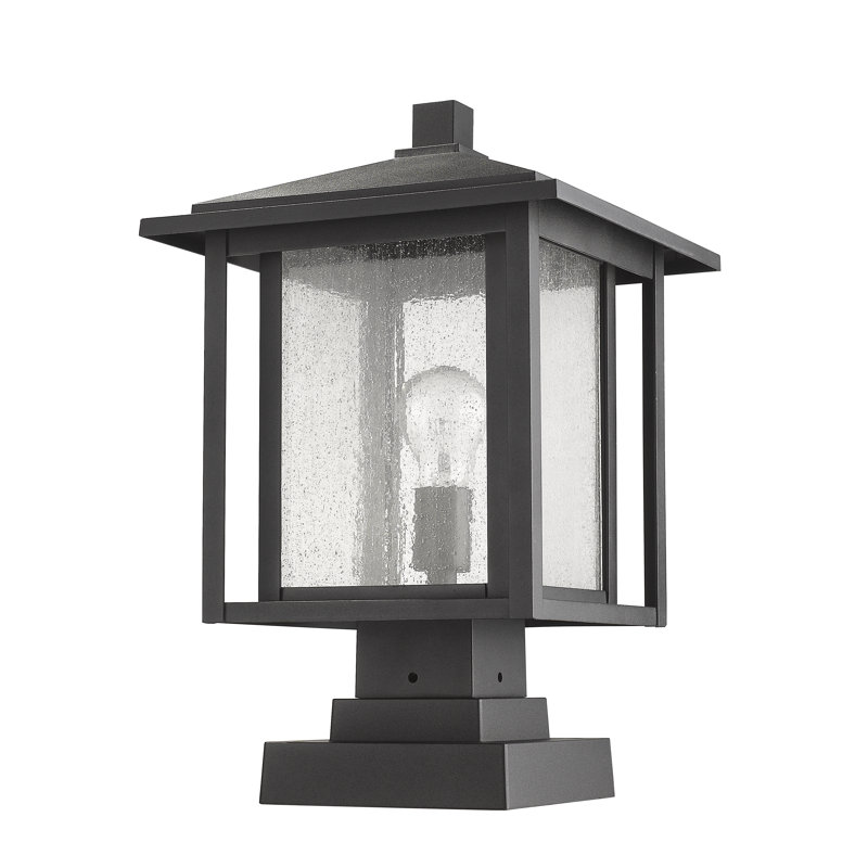 Luminaire à fixation sur mât câblé 1 lumière H 18,5 po Iwan, Noir